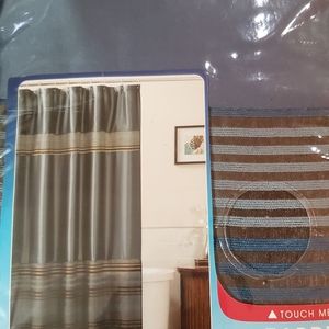 NEW Fabric Shower Curtain Mark Blue